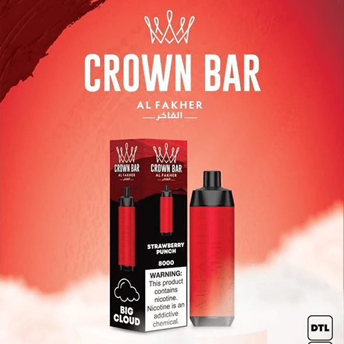 crown bar alfakher strawberry punch 8000 puffs.png